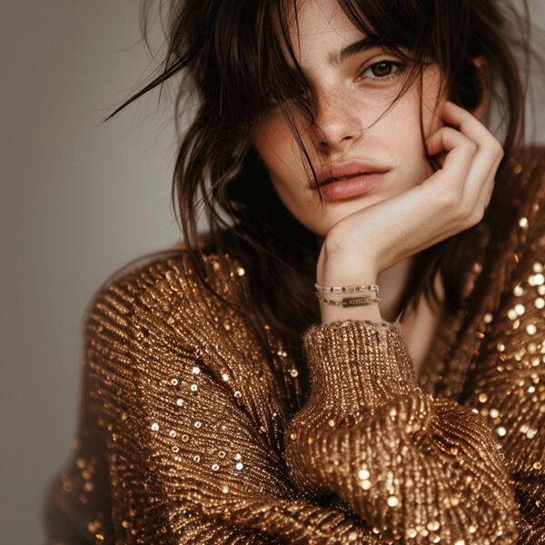 Wonder 神奇鋯石熔金雙鍊手環｜白字款｜