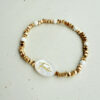 Fate 貝母碎金白松石手環