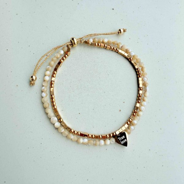 product_20250706_33 True love 陪我長大貝珠雙層繩結手環