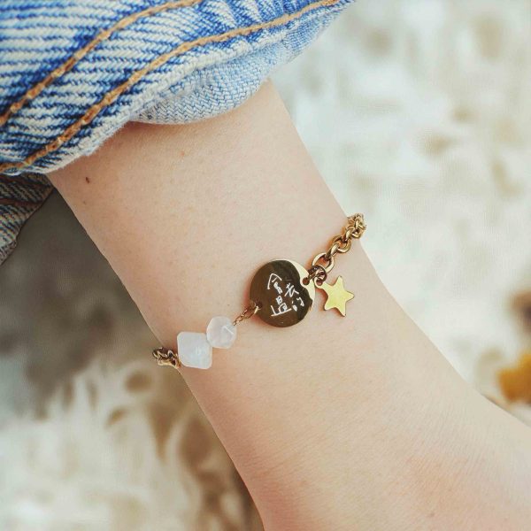 會過去的 ✦ 月光石白玉髓伸縮手環