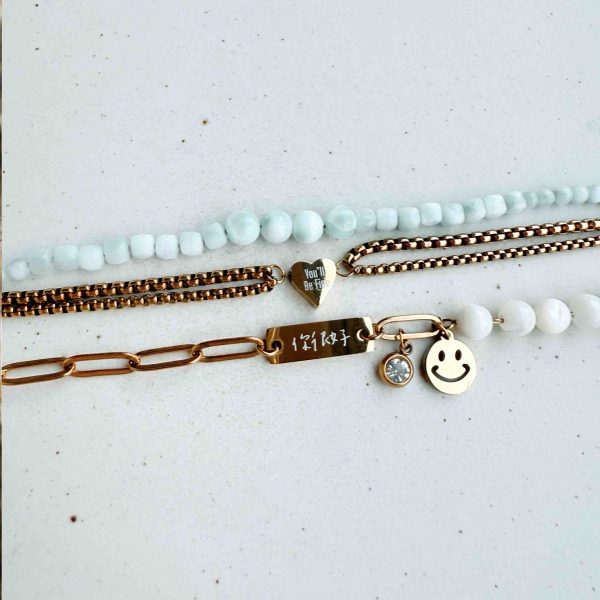 你很好｜微笑鋯石白蝶貝手環